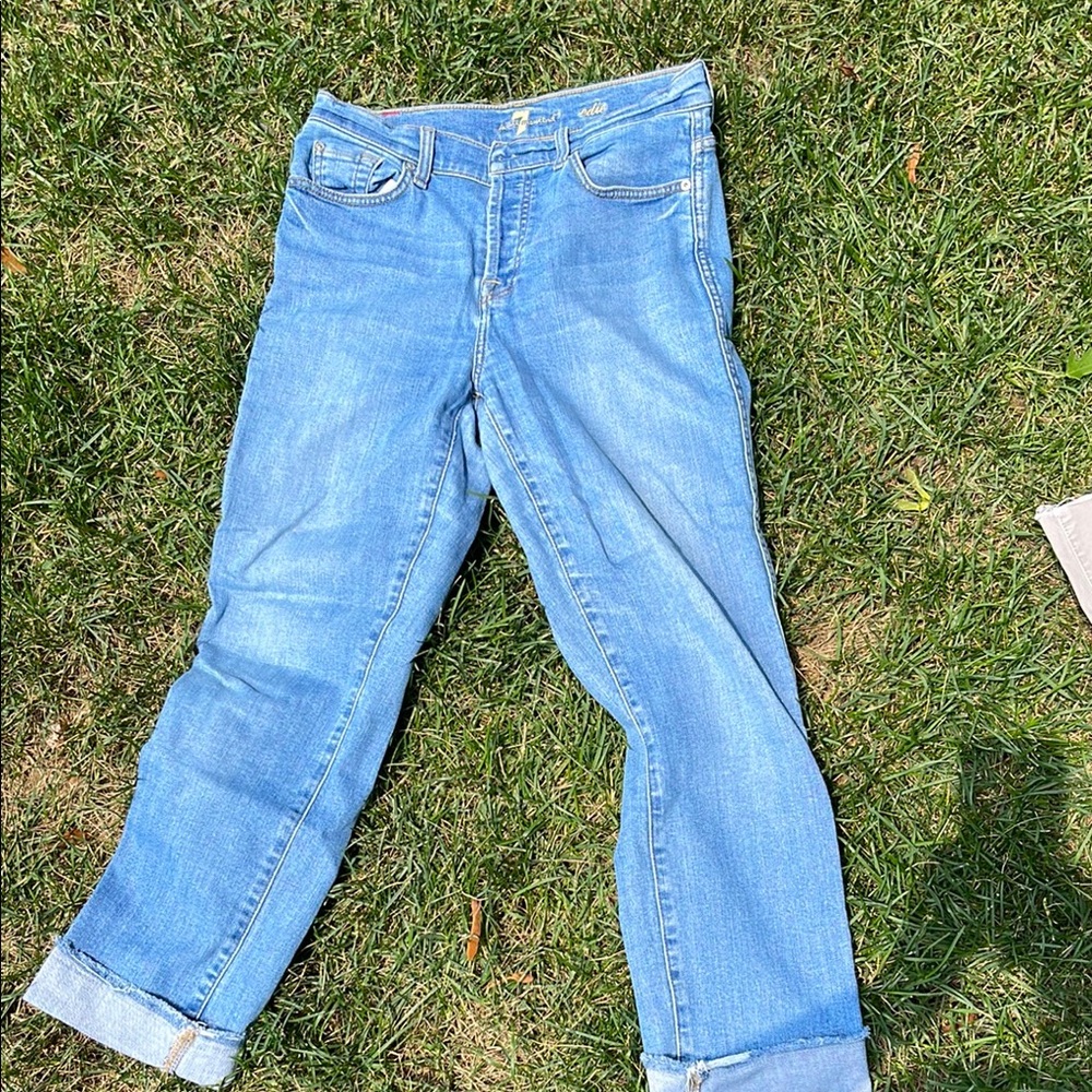 7 For All Mankind High Rise Blue Jeans - Picture 3 of 4